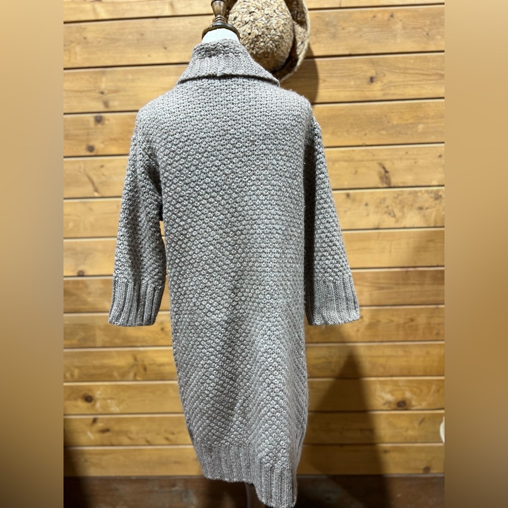 Benedetta B Wool Alpaca Knit Open Cardigan Made In Italy Size Medium Neutral - Picture 2 of 8